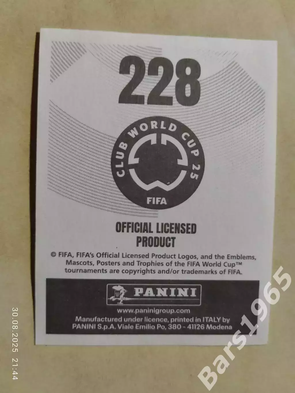Наклейка Panini FIFA Club World Cup 2025 № 228 Robert Sanchez 1