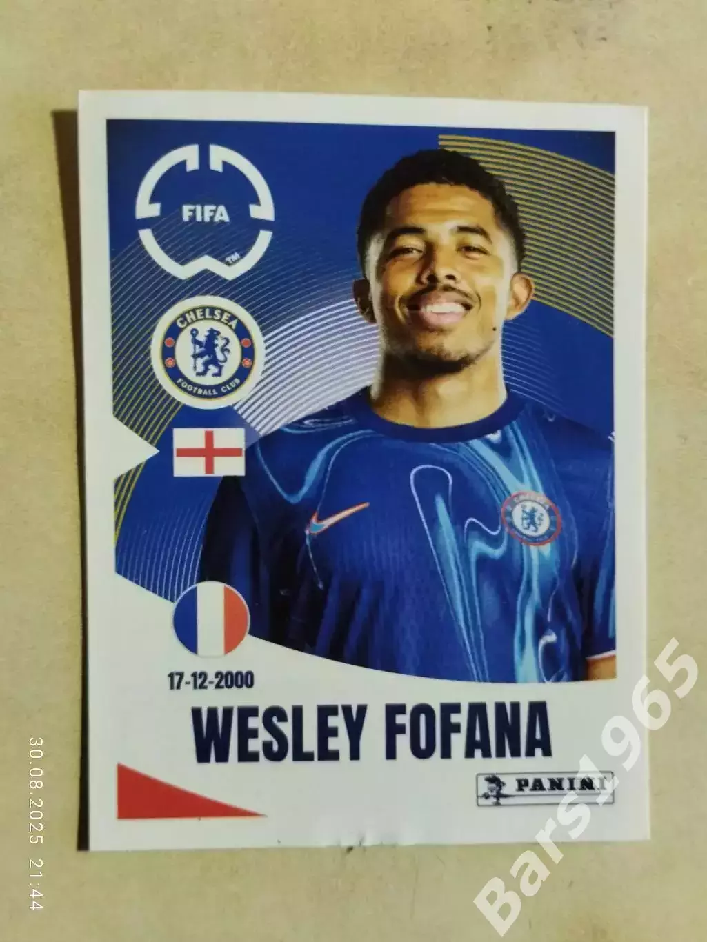 Наклейка Panini FIFA Club World Cup 2025 № 232 Wesley Fofana