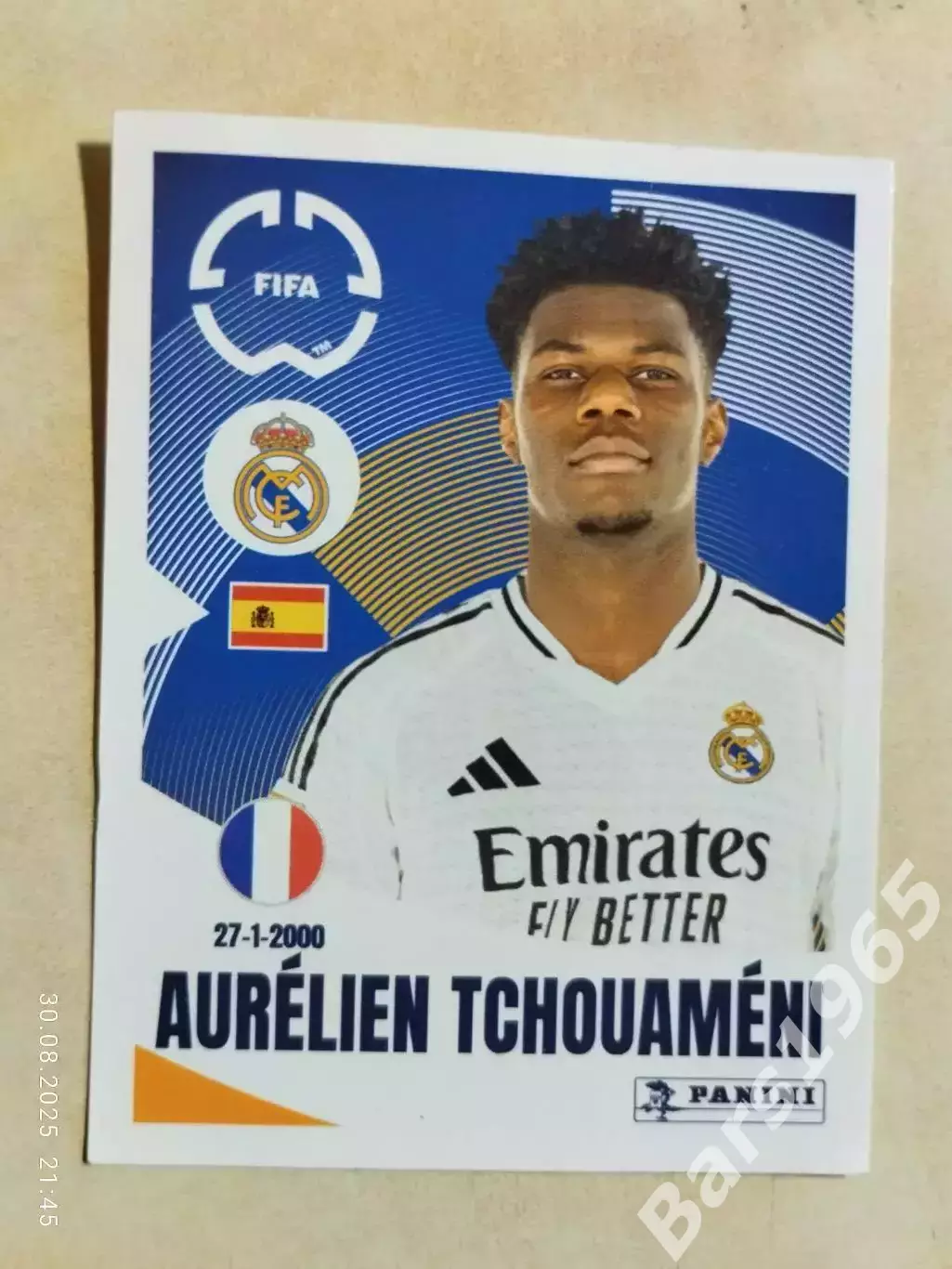 Наклейка Panini FIFA Club World Cup 2025 № 486 Aurelien Tchouameni