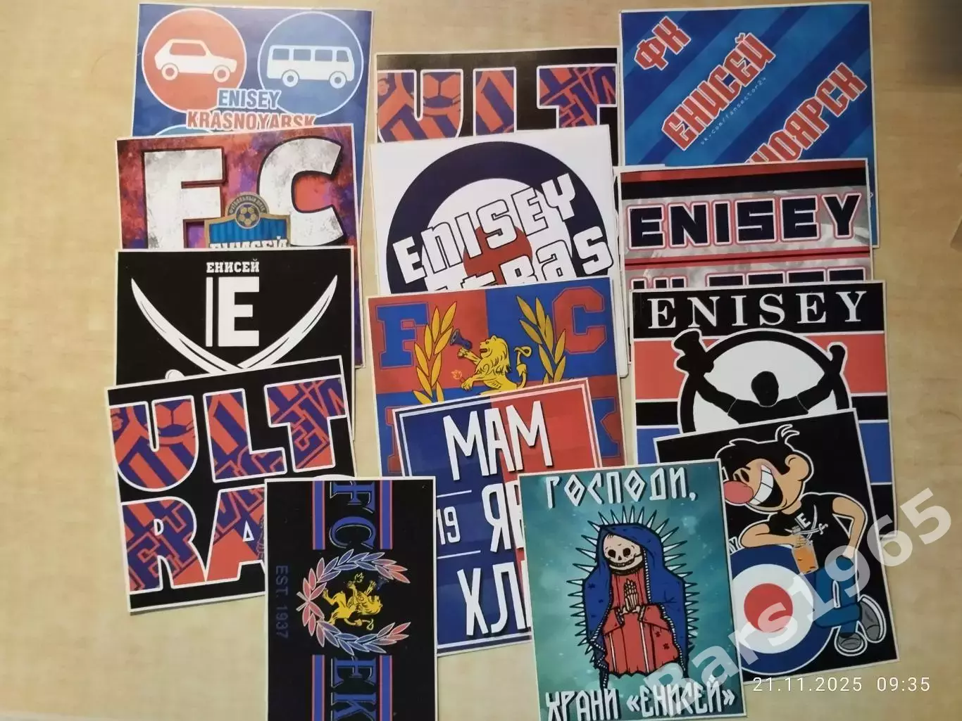 Енисей Красноярск Стикер наклейка набор 14 штук