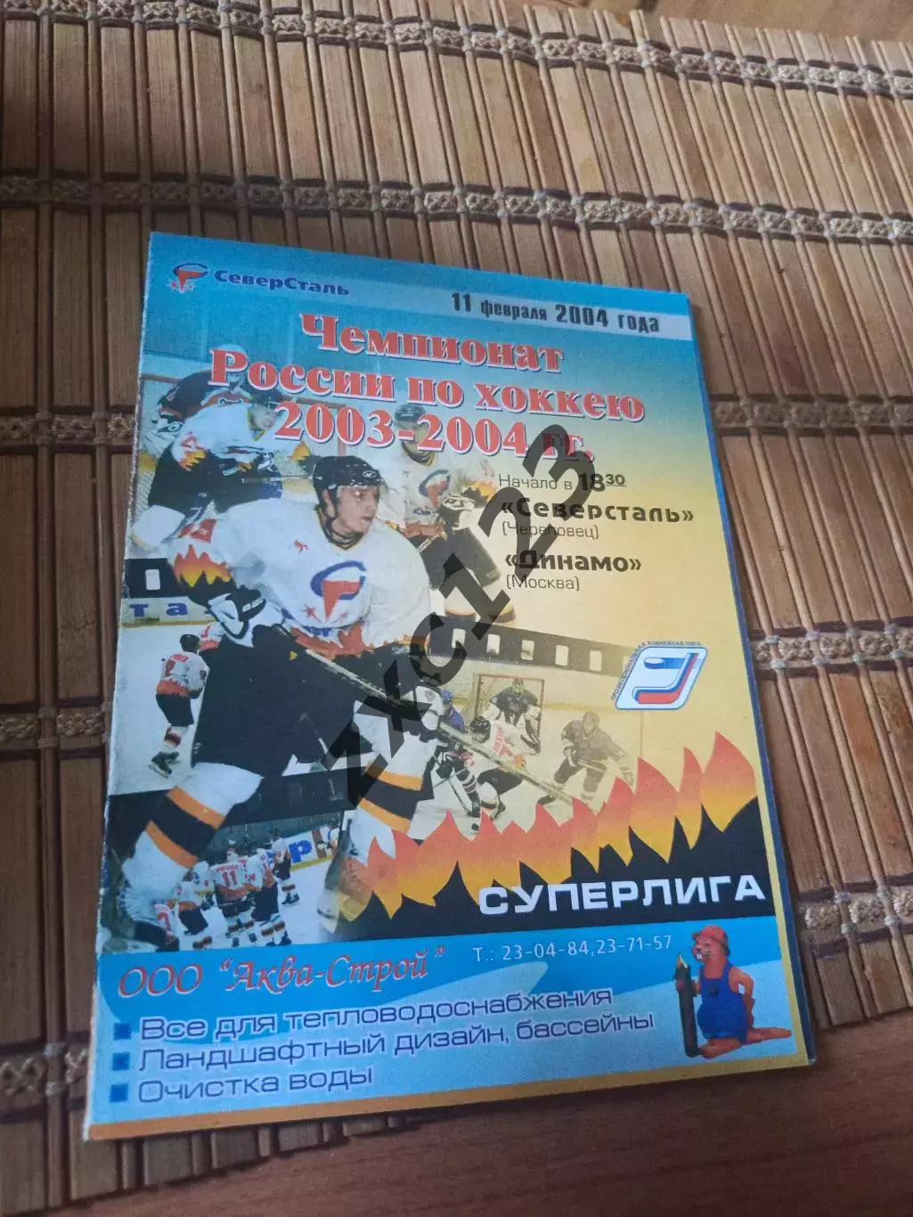 РАСПРОДАЖА!!!! СЕВЕРСТАЛЬ - ДИНАМО МОСКВА 11.02.2004.