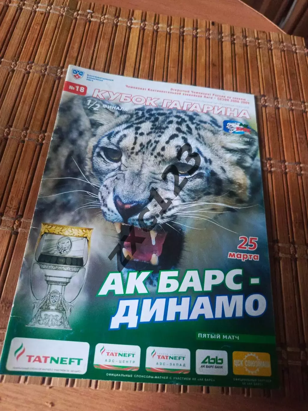 РАСПРОДАЖА!!! АК БАРС -ДИНАМО МОСКВА 25.02.2009.