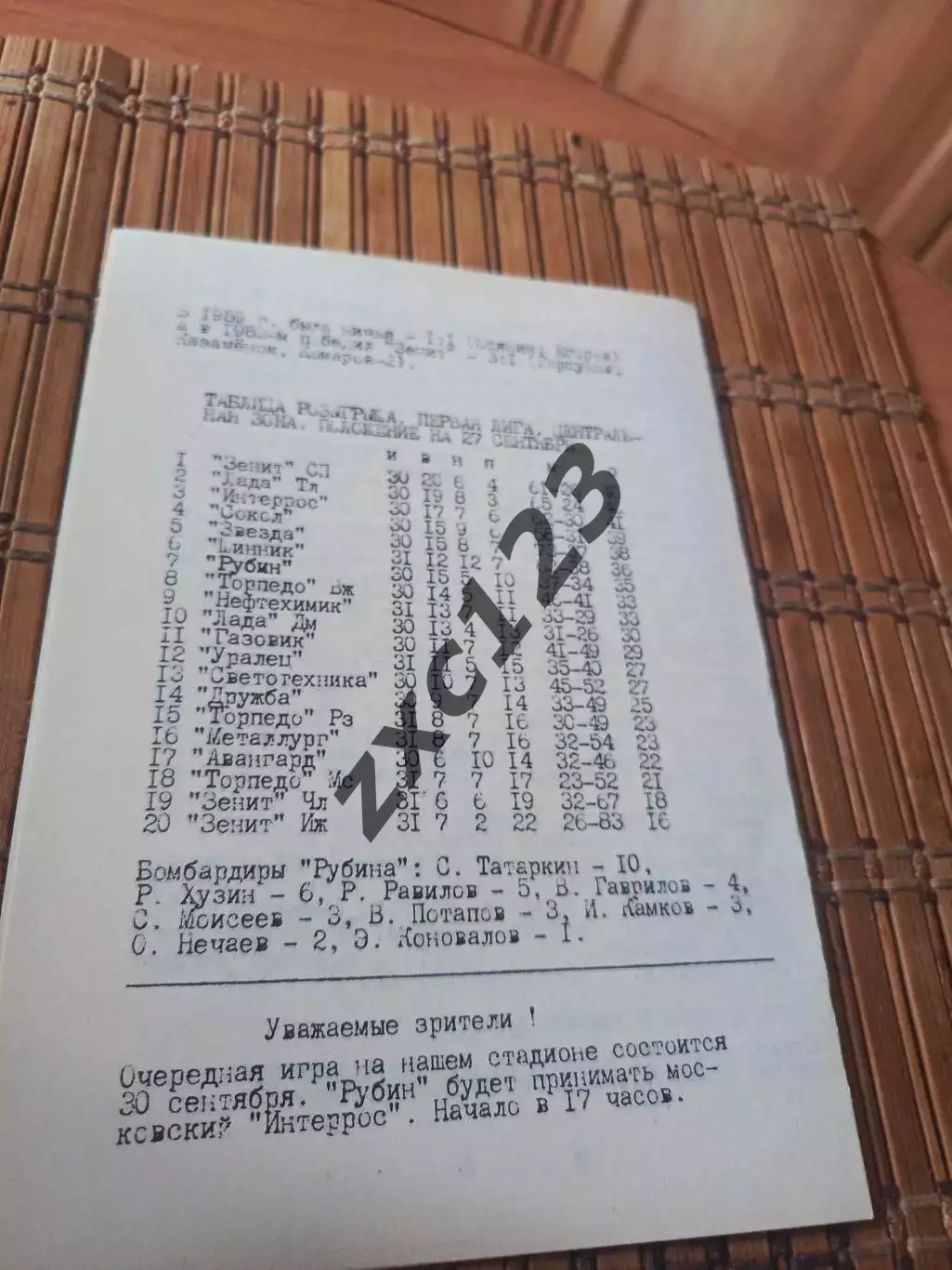РУБИН КАЗАНЬ - ЗЕНИТ САНКТ-ПЕТЕРБУРГ 27.09.1993 1