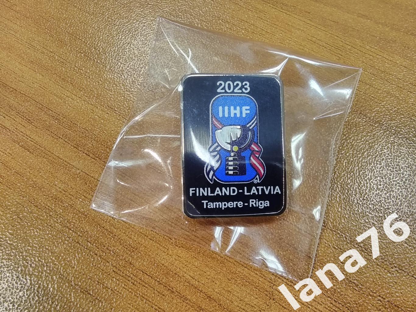 Чемпионат мира 2023 Финляндия - Латвия Тампере - Рига официальный значок ИИХФ