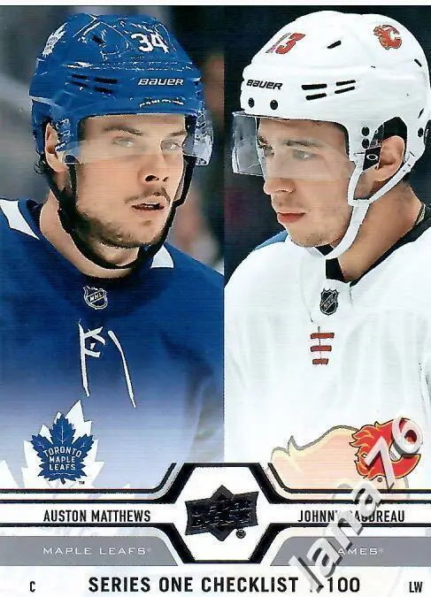 2019-20 Upper Deck Series 1 №199 Auston Matthews/Johnny Gaudreau - CL