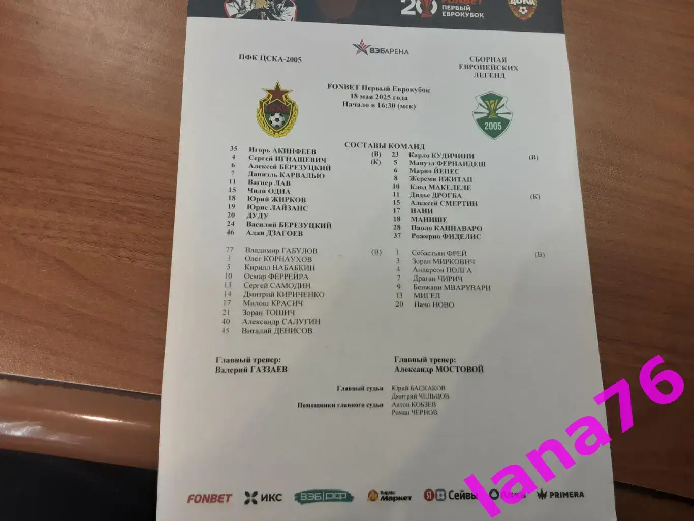 ПФК ЦСКА - сборная европейских клубов 18.05.2025 ветераны. 20 лет победы+старт 1