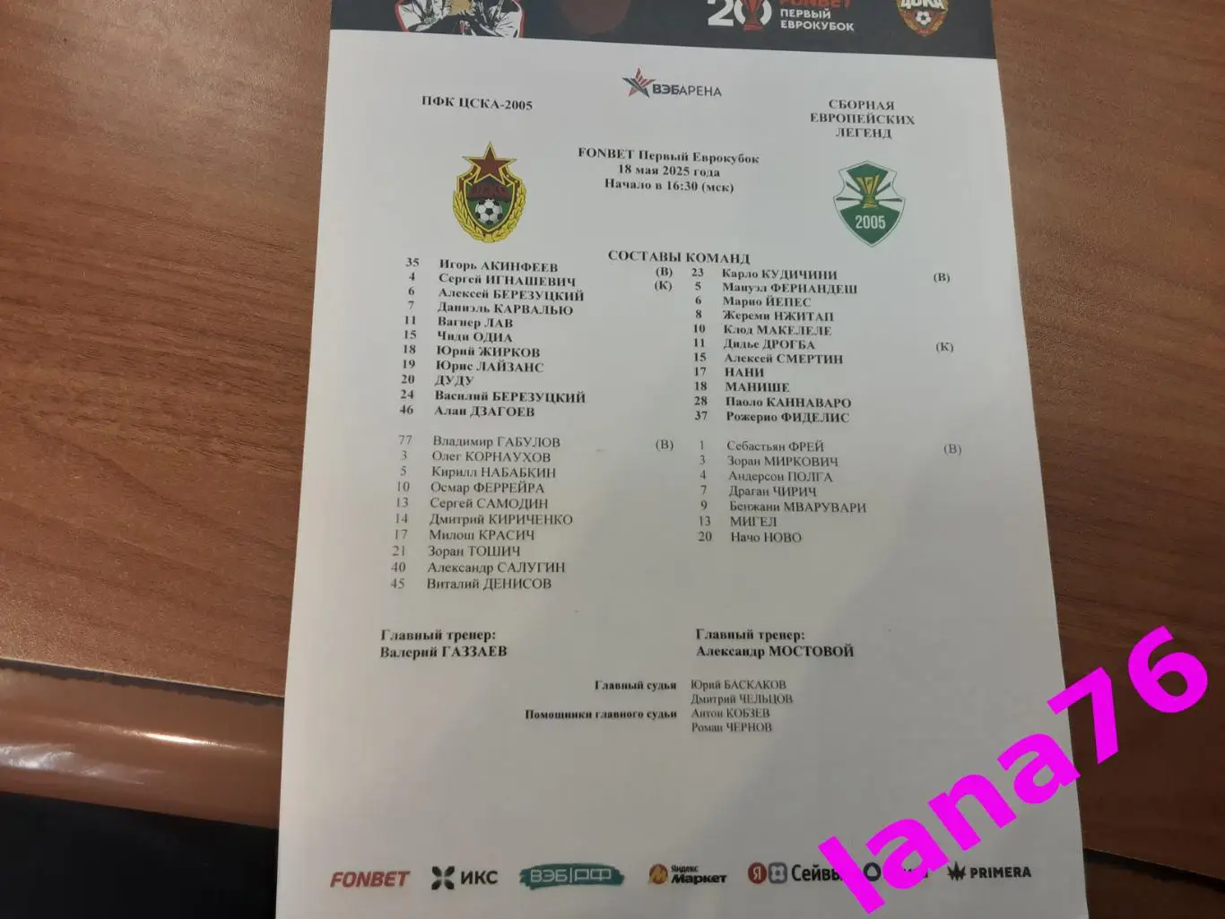 ПФК ЦСКА - сборная европейских клубов 18.05.2025 ветераны. 20 лет победы+старт 1