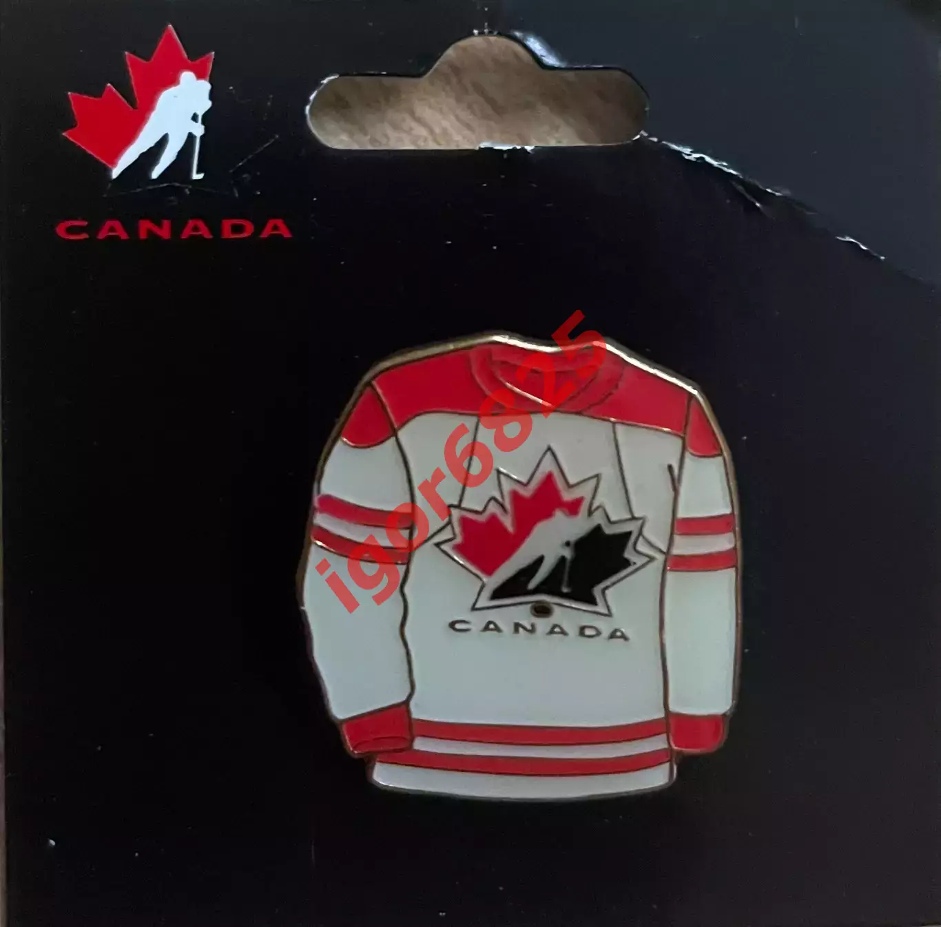 Хоккей Знак Значок Сборная Канада Canada Team джерси, белая форма, вид 1. 4