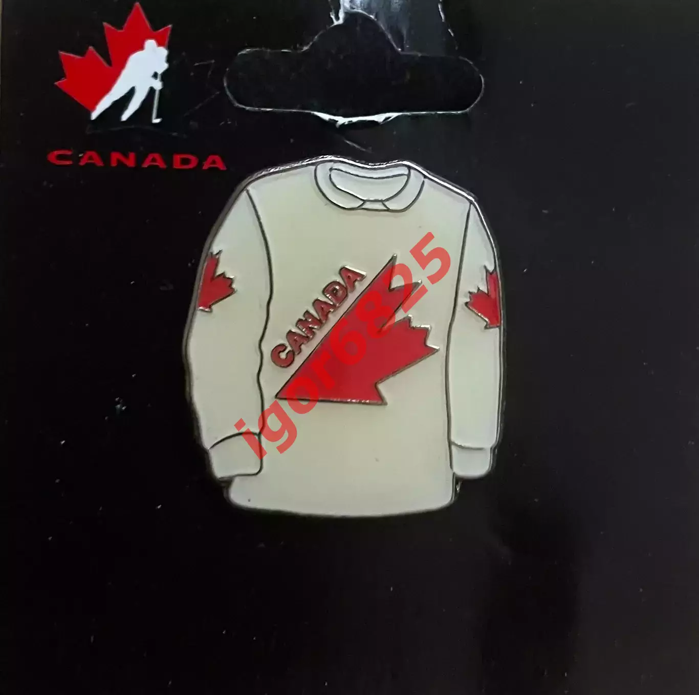 Хоккей Знак Значок Сборная Канада Canada Team джерси, белая форма, вид 2.