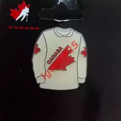 Хоккей Знак Значок Сборная Канада Canada Team джерси, белая форма, вид 2.