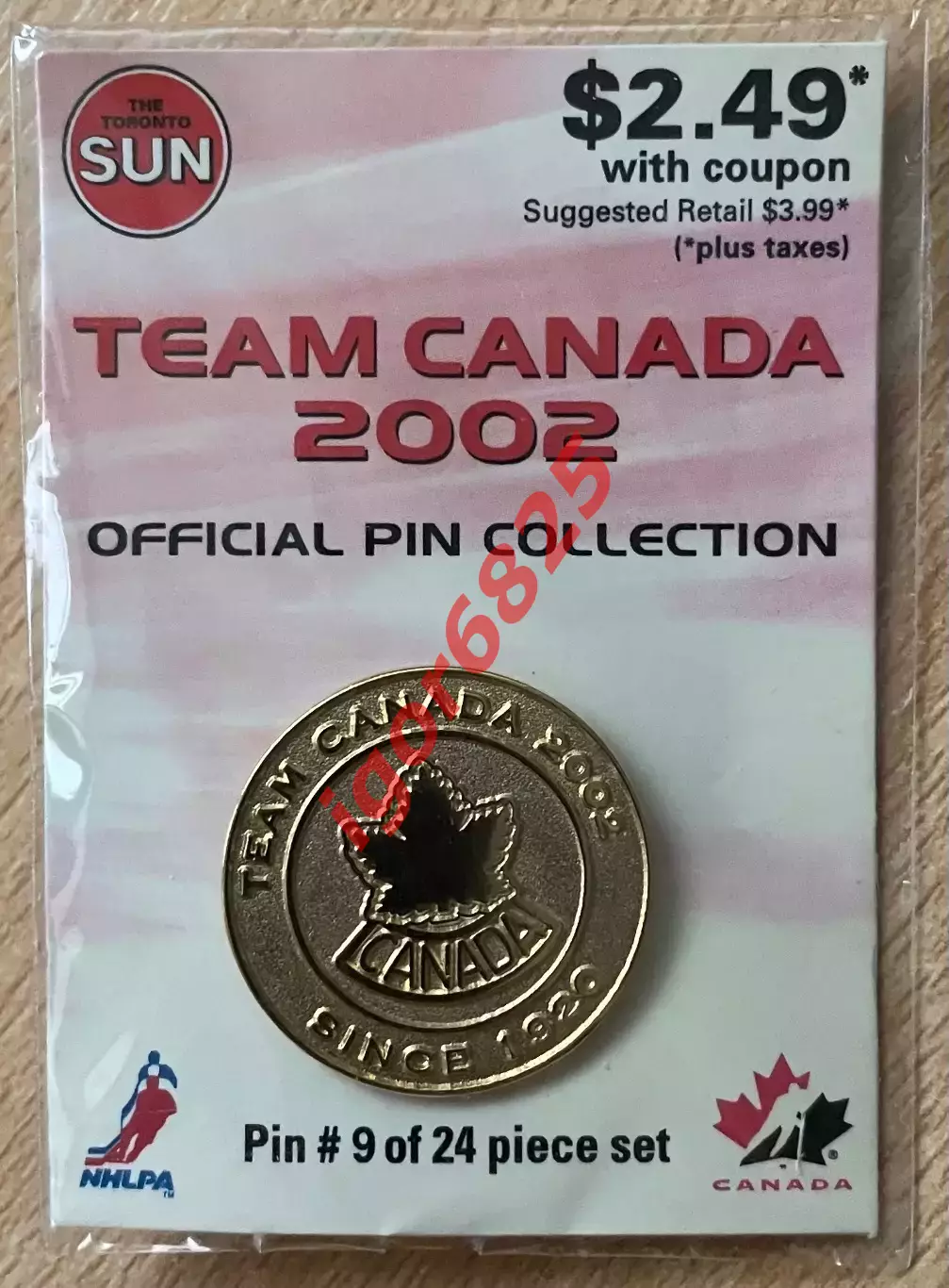 Хоккей Знак Значок Олимпийская сборная Канада 2002. Золотая медаль Canada Team 5