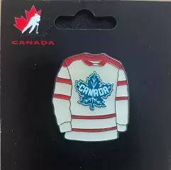 Хоккей Знак Значок Сборная Канада Canada Team джерси, белая форма, вид 3.