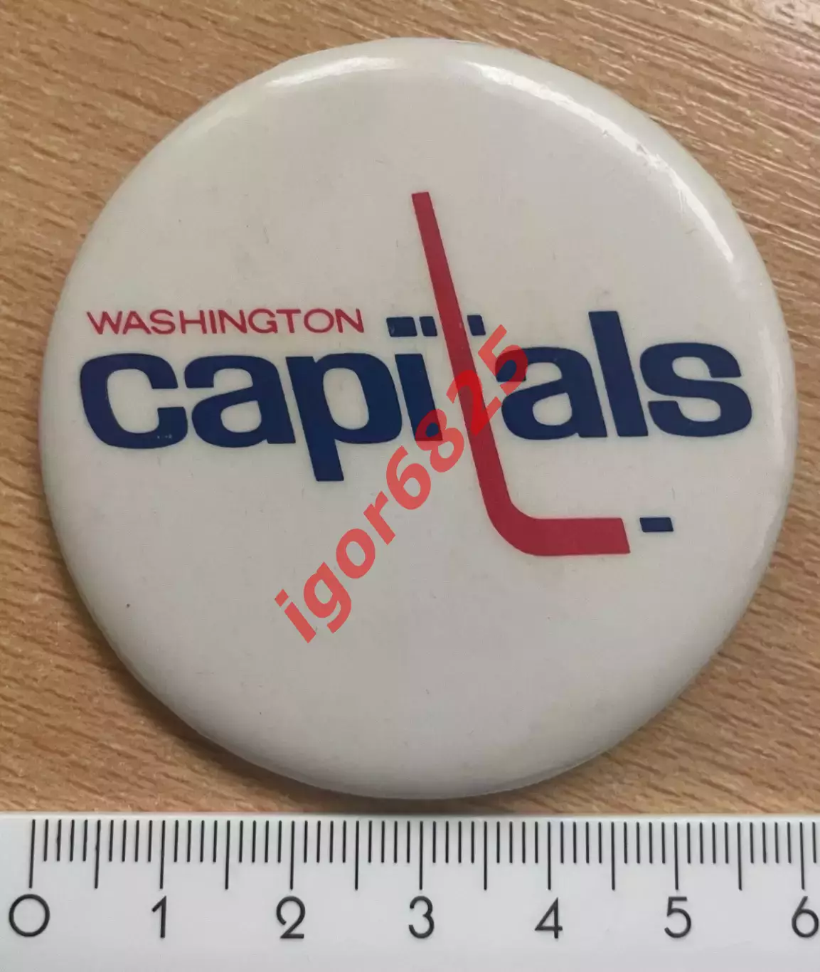 Хоккей. Значок Знак Вашингтон Кэпиталс НХЛ Washington Capitals NHL размер 6 см. 1