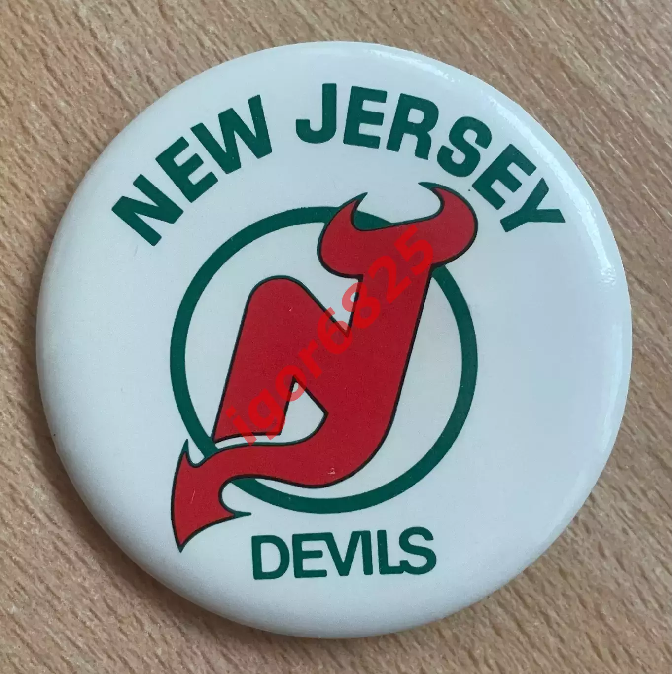 Хоккей. Значок Знак Нью-Джерси Девилз НХЛ New Jersey Devils NHL размер 6 см.