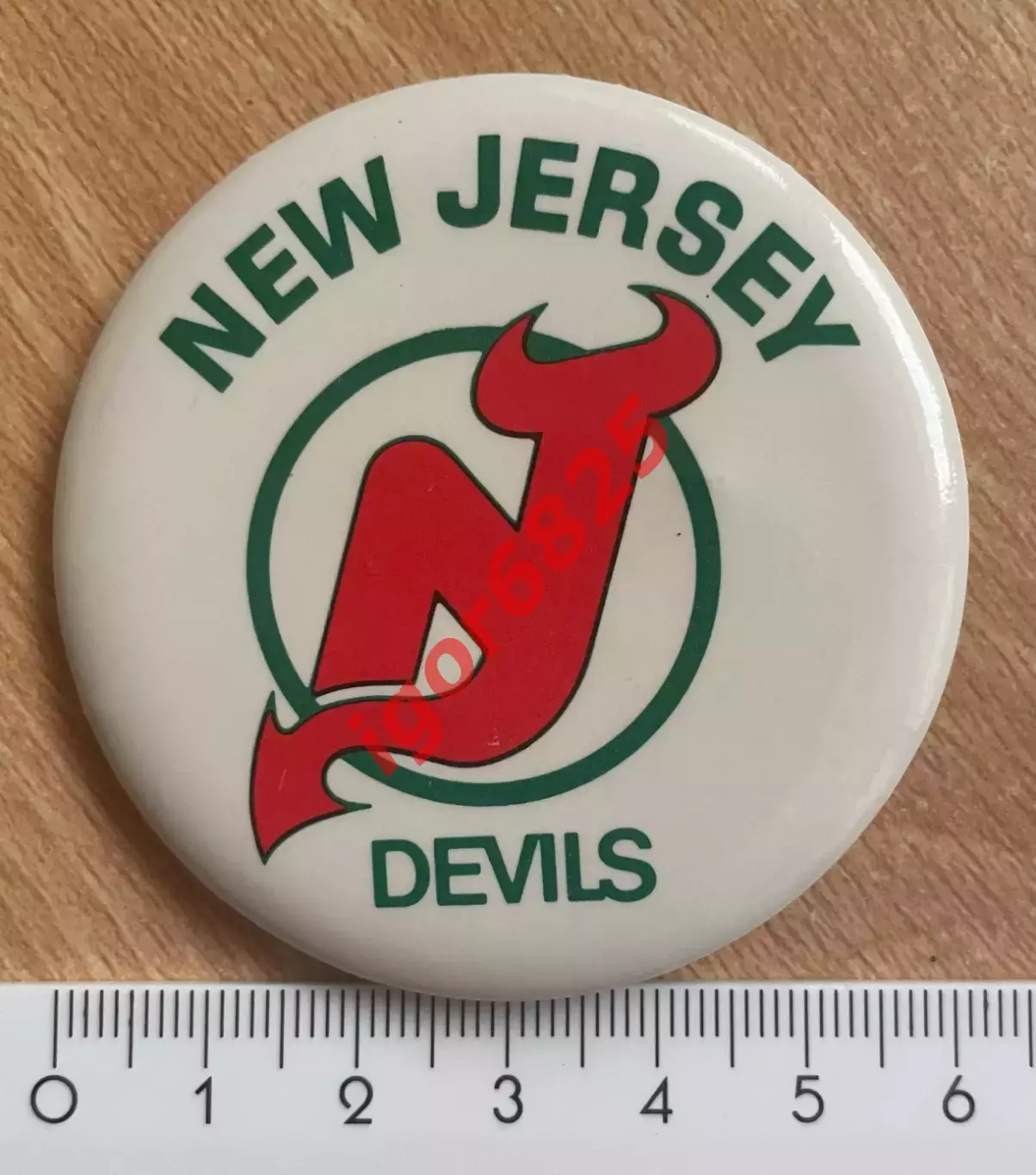 Хоккей. Значок Знак Нью-Джерси Девилз НХЛ New Jersey Devils NHL размер 6 см. 1