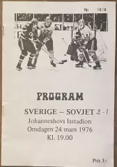Сборная Швеция - Сборная СССР. 24 марта 1976 года. Стокгольм. Товарищеский матч