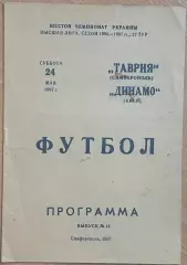 Таврия Симферополь - Динамо Киев 24 мая 1997 г. Чемпионат Украины тир. 500 экз.
