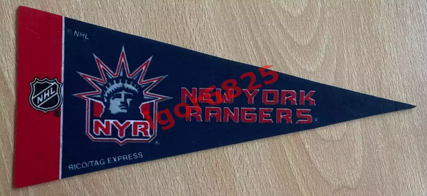 Вымпел Нью-Йорк Рейнджерс НХЛ New York Rangers NHL, размер 23 на 10 см.