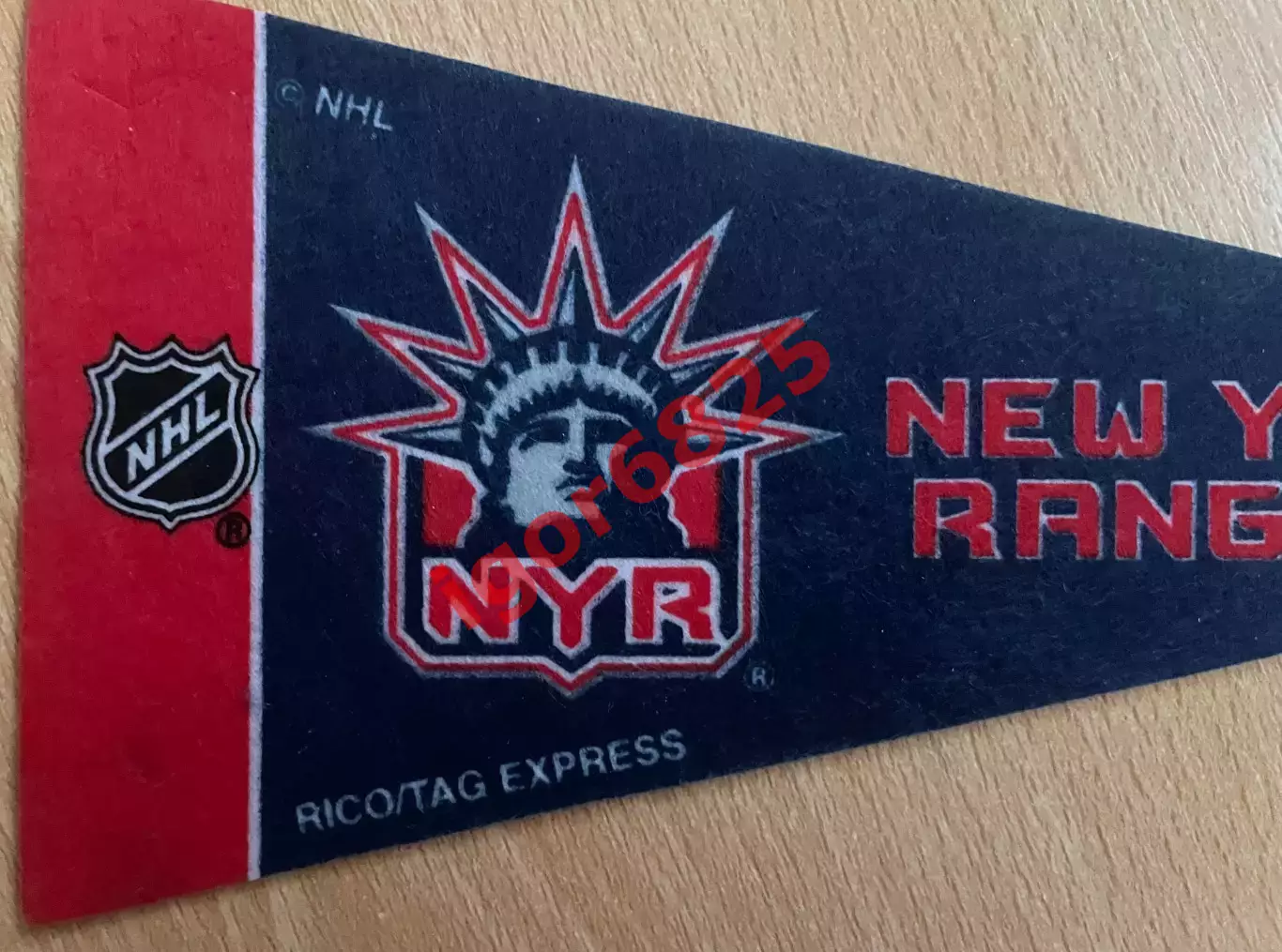 Вымпел Нью-Йорк Рейнджерс НХЛ New York Rangers NHL, размер 23 на 10 см. 2