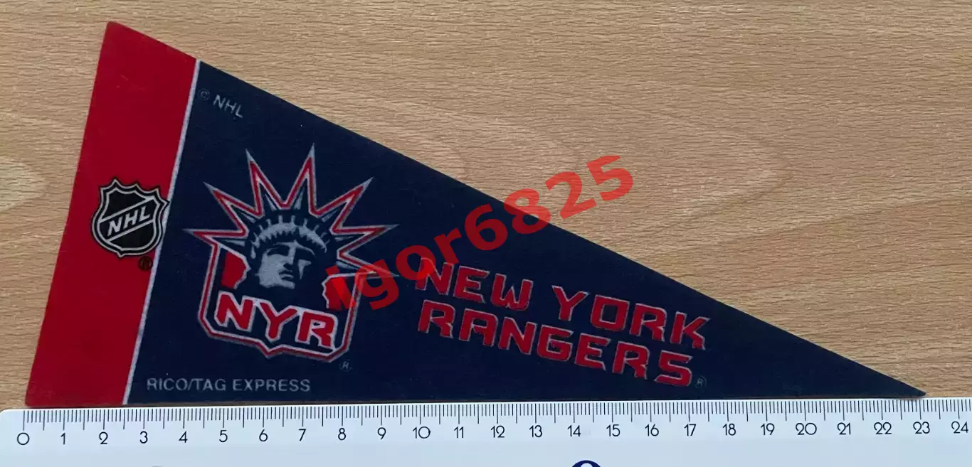 Вымпел Нью-Йорк Рейнджерс НХЛ New York Rangers NHL, размер 23 на 10 см. 3