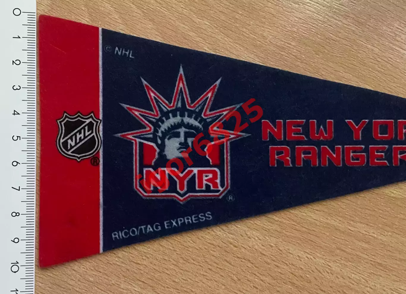 Вымпел Нью-Йорк Рейнджерс НХЛ New York Rangers NHL, размер 23 на 10 см. 4