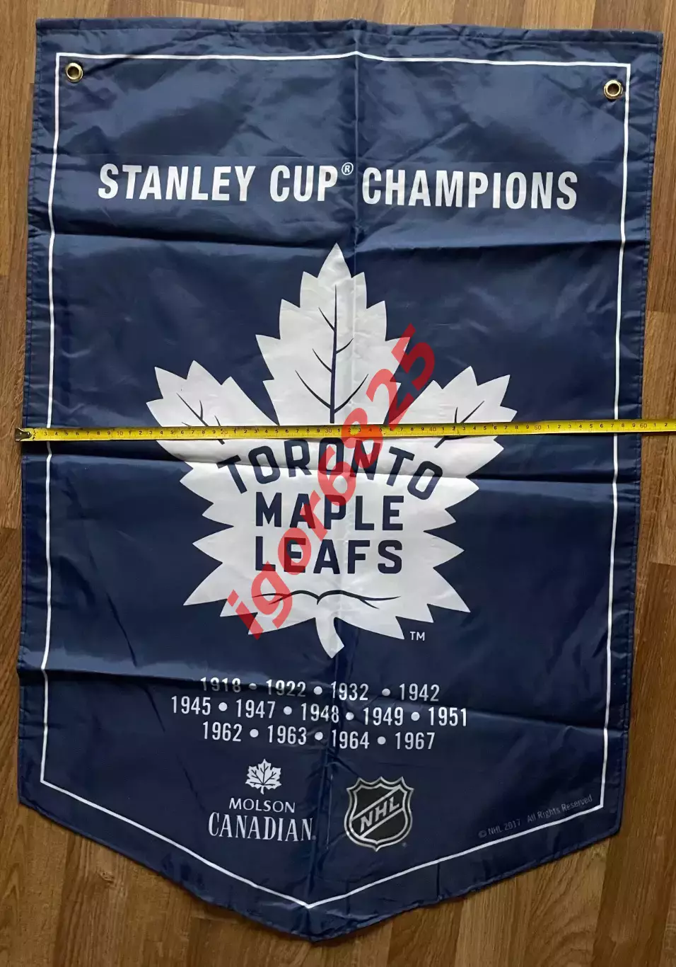 Хоккей. Большой вымпел-флаг Торонто Мейпл Лифс обладатель кубок Стенли, 88х58 см 6