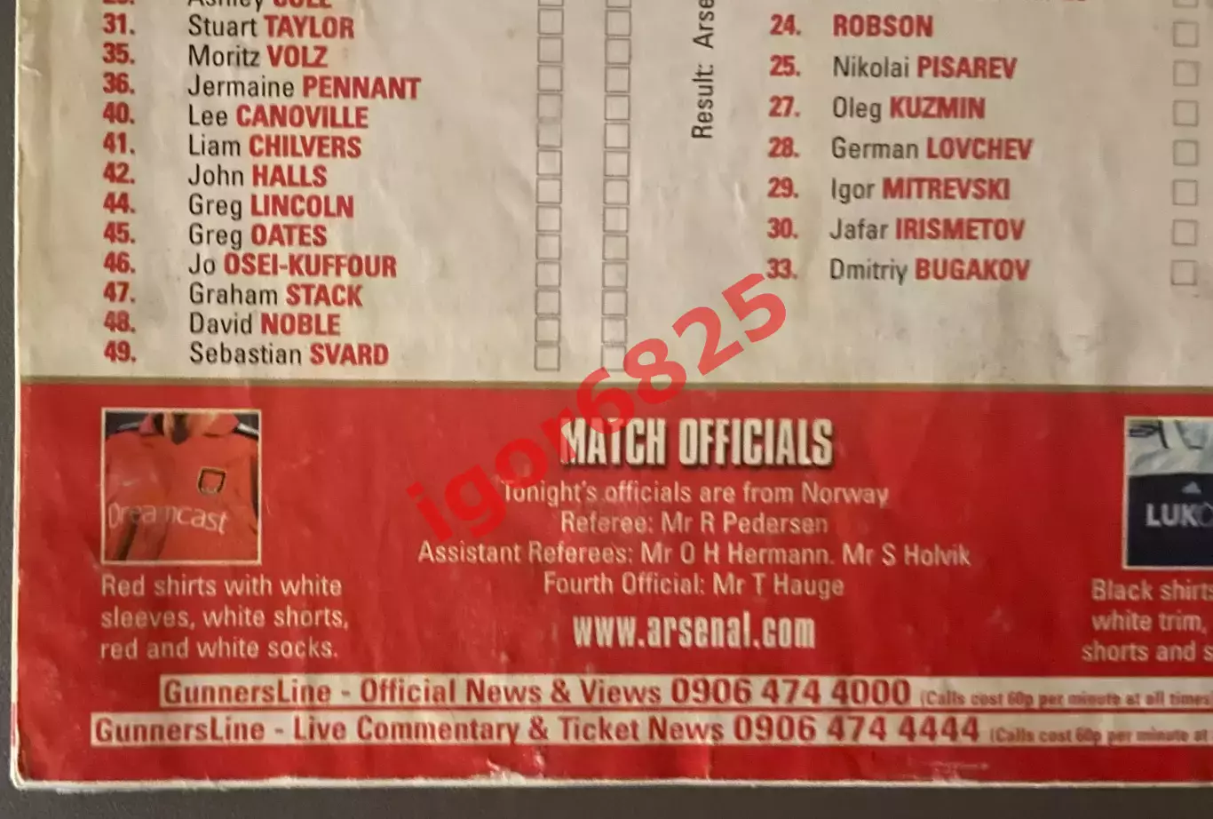 Арсенал Лондон Англия - Спартак Москва. 6 марта 2001 года. Лига Чемпионов УЕФА 4