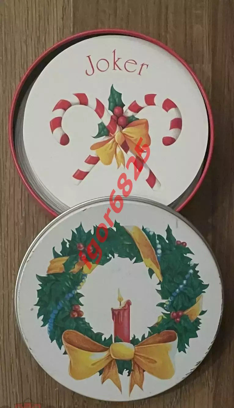 Винтажные круглые Игральные карты Рождественский венок Fundex Circle Cards