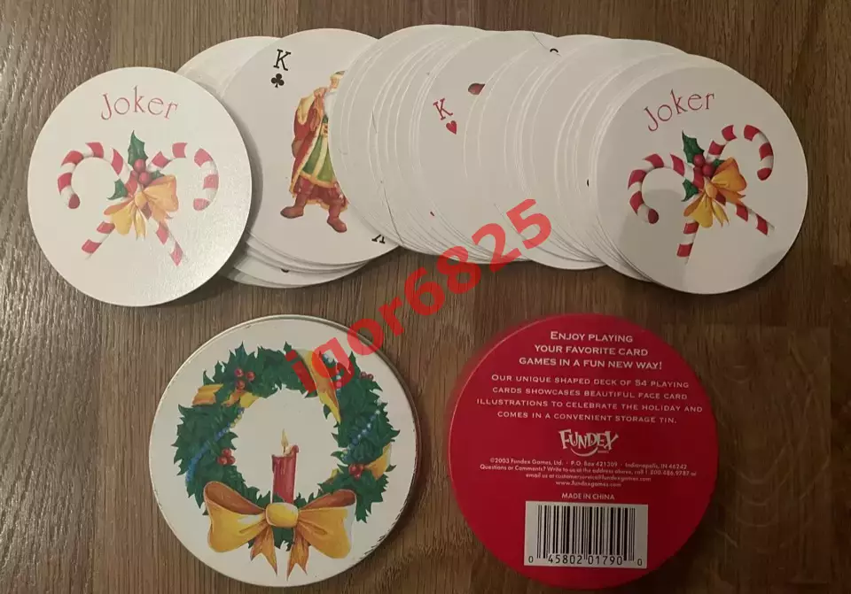 Винтажные круглые Игральные карты Рождественский венок Fundex Circle Cards 2