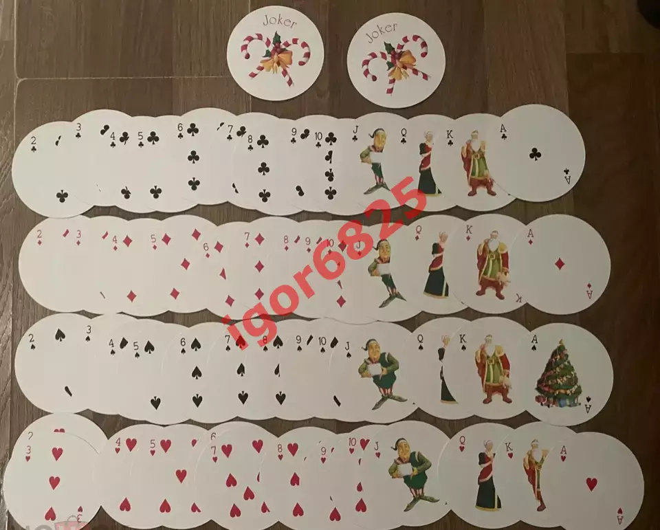 Винтажные круглые Игральные карты Рождественский венок Fundex Circle Cards 4