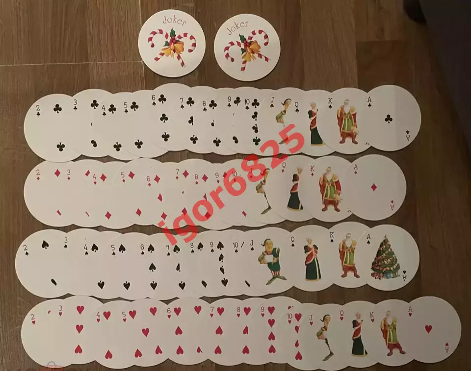 Винтажные круглые Игральные карты Рождественский венок Fundex Circle Cards 7