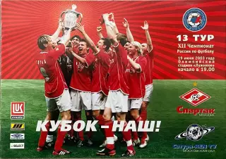 Спартак Москва - Сатурн РЕН ТВ. 19 июня 2003 года. Чемпионат России