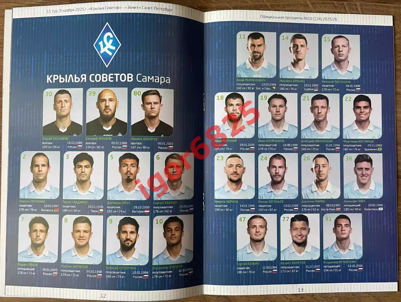 Крылья Советов - Зенит Санкт-Петербург. 9 ноября 2025 года. Чемпионат России 2