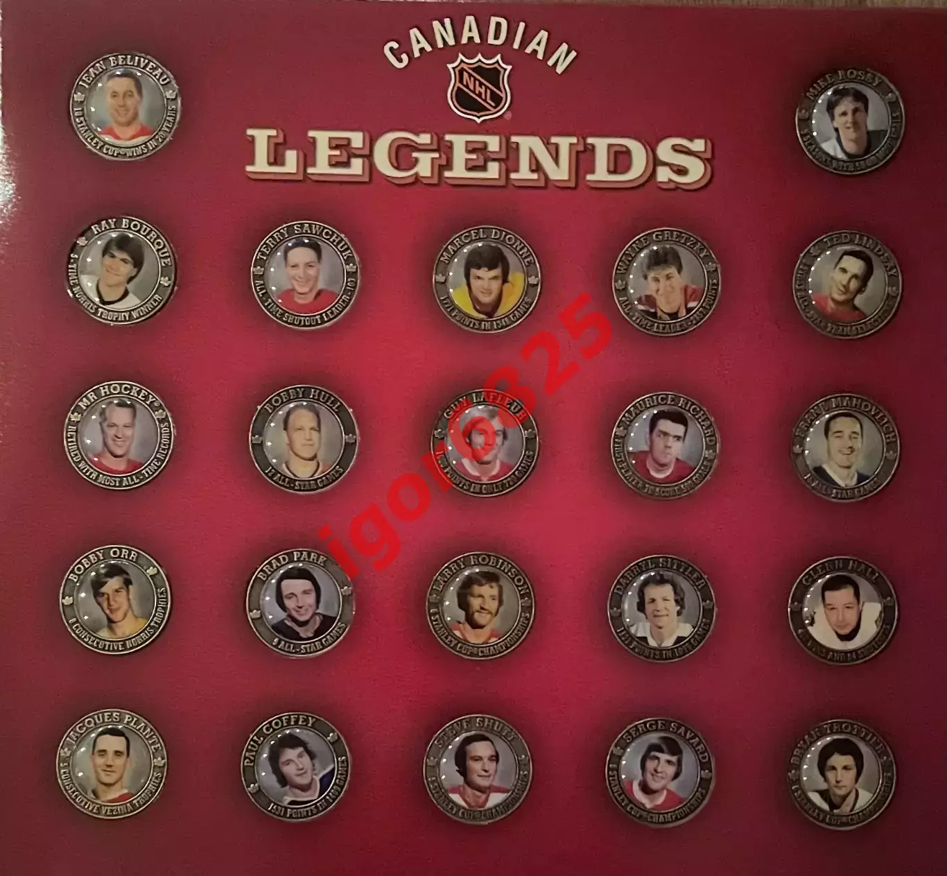 Хоккей. Набор медальонов Канадские легенды НХЛ 2004 Hockey Hall of Fame NHL 2