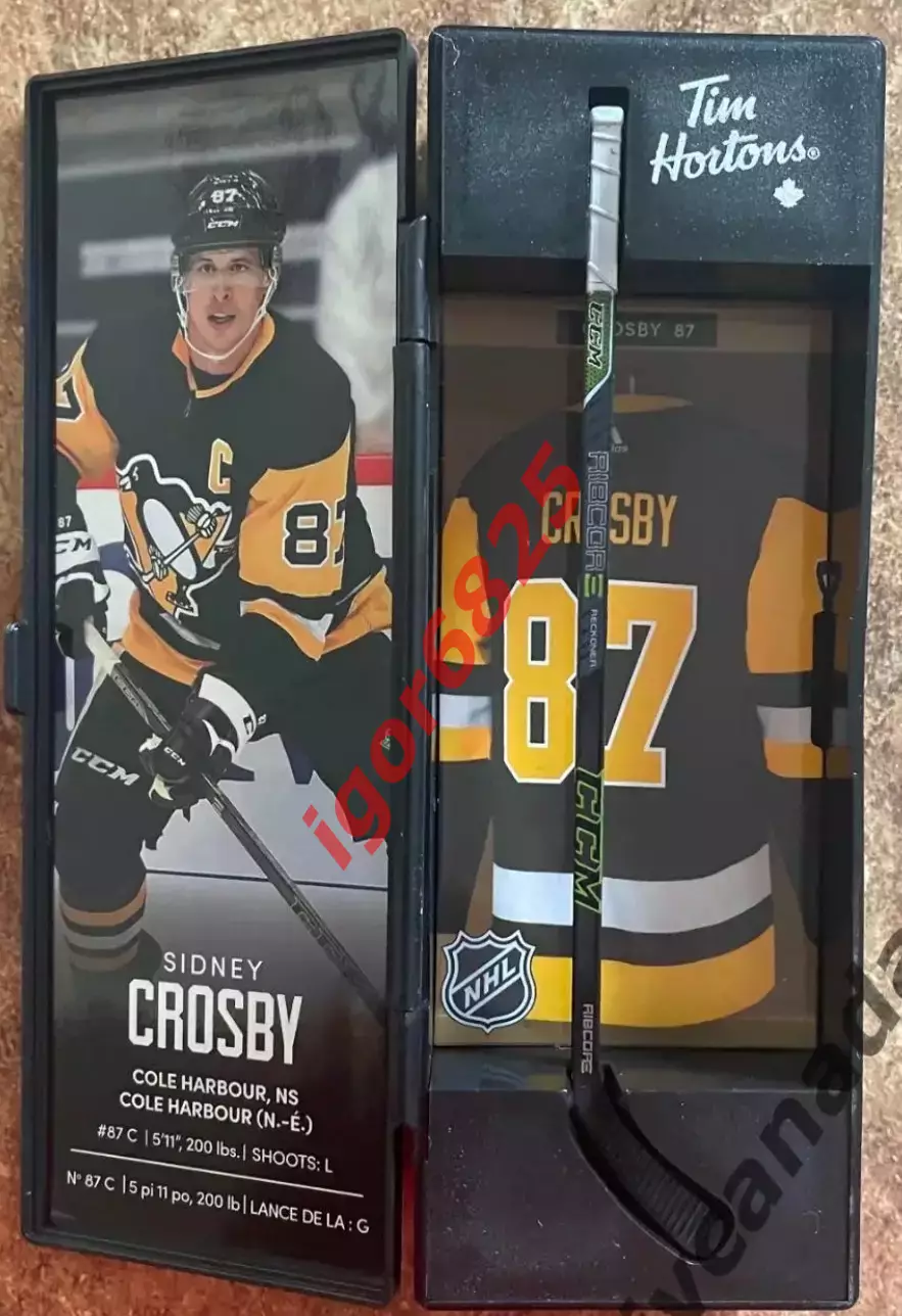 Хоккей СИДНИ КРОСБИ SYDNEY CROSBY №87 набор с клюшкой Tim Hortons 2020-2021, NHL