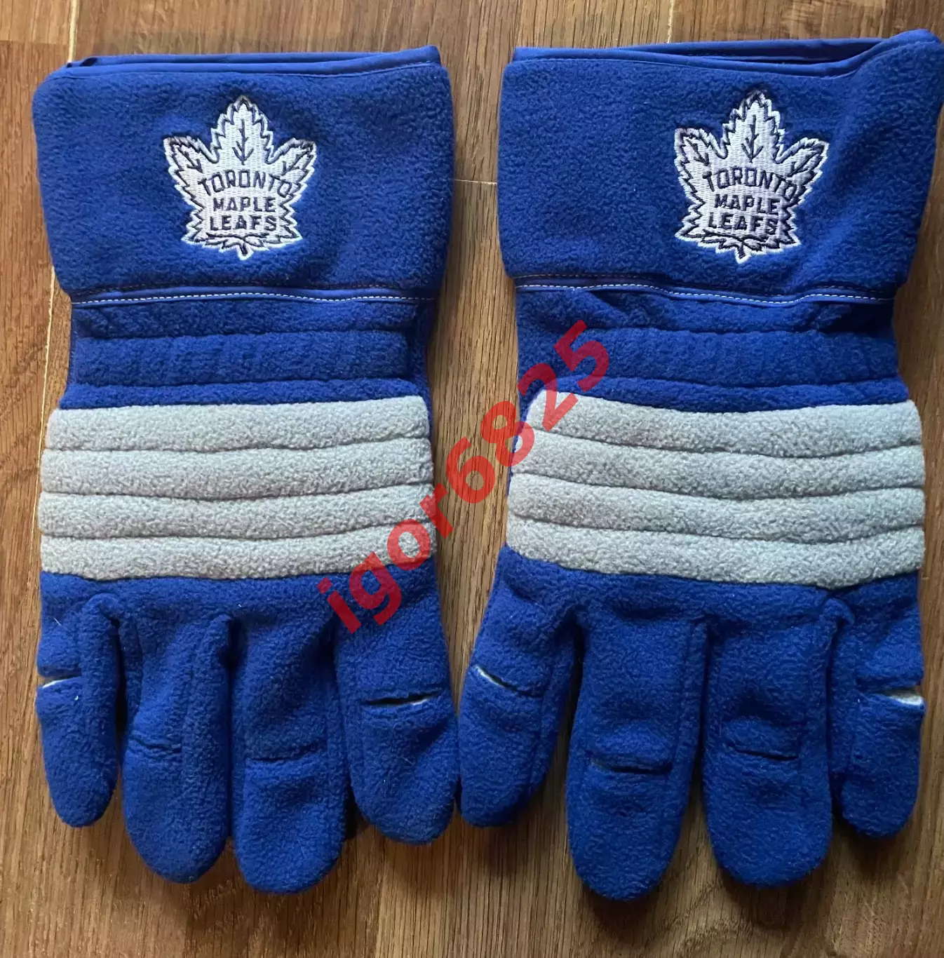 Синие флисовые перчатки НХЛ Торонто Мейпл Лифс NHL Toronto Maple Leafs 1
