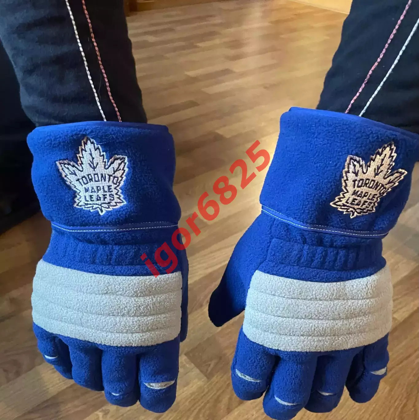 Синие флисовые перчатки НХЛ Торонто Мейпл Лифс NHL Toronto Maple Leafs 5