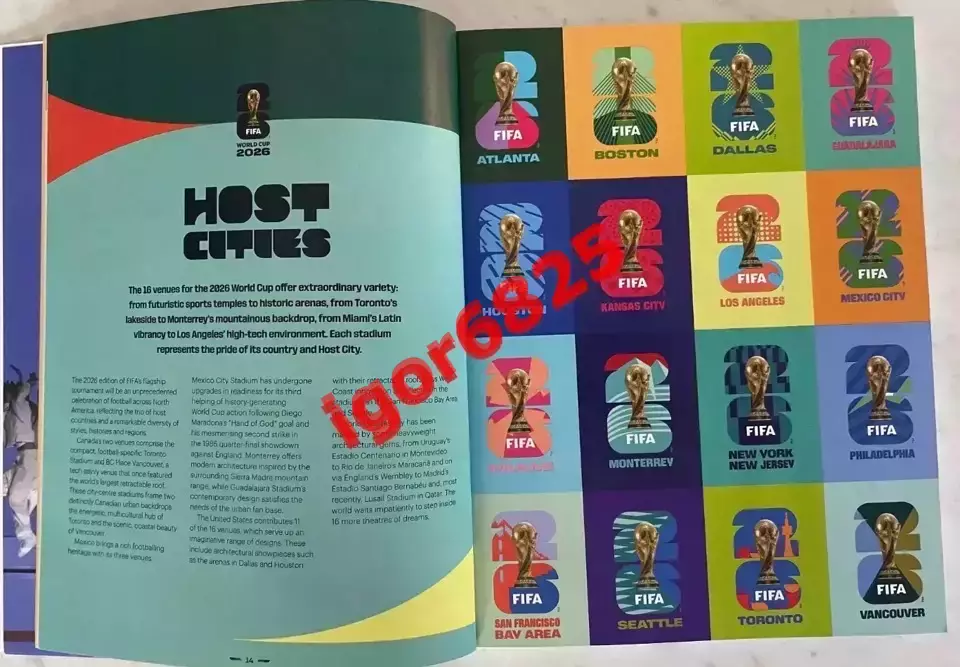 Чемпионат Мира по футболу 2026. США, Канада, Мексика. Официальная программа FIFA 1