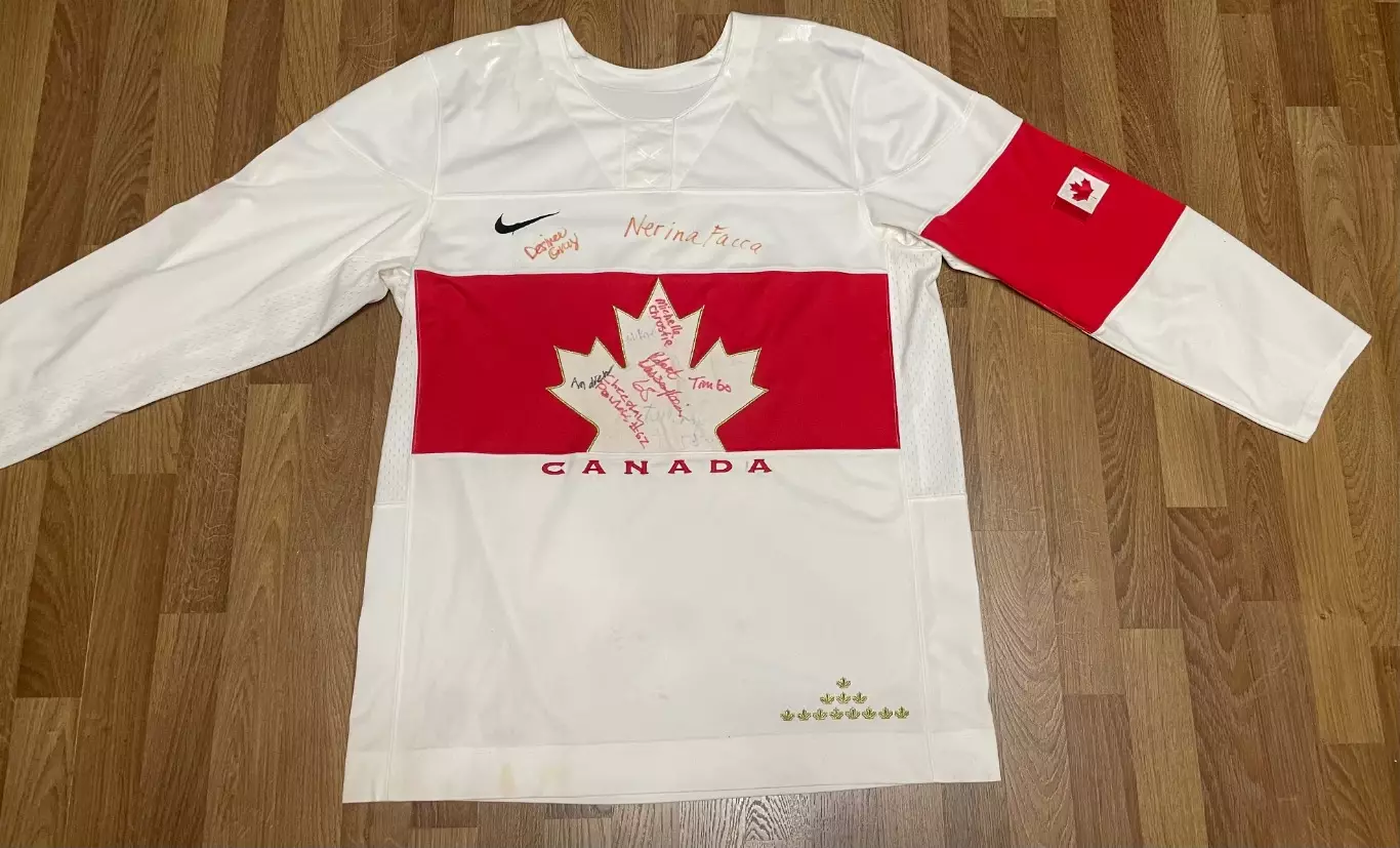 Хоккейная майка свитер (джерси) ОЛИМПИЙСКАЯ сборная Канады. Автографы. Джо Мерфи