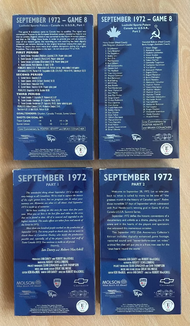 Хоккей. Коллекционное издание 4 видео кассеты с матчей Канада - СССР 1972 4
