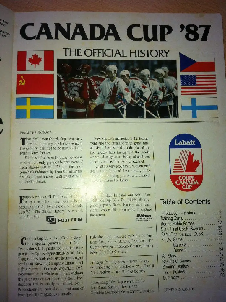 Кубок Канады 1987. CANADA CUP 1987.2 вид. 1