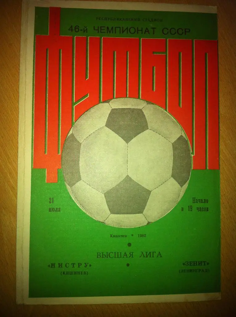 Нистру Кишинев - Зенит Ленинград. 21 июня 1983 года