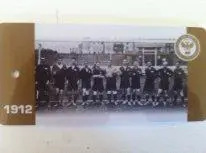 Карточка-фото сборная России 2012 и 1912. 100 лет Российскому футбольному союзу 1