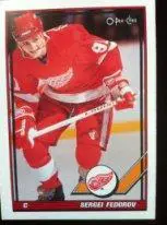 Карточка Сергей Федоров игрок Детройт Ред Вингс1990-91 года.