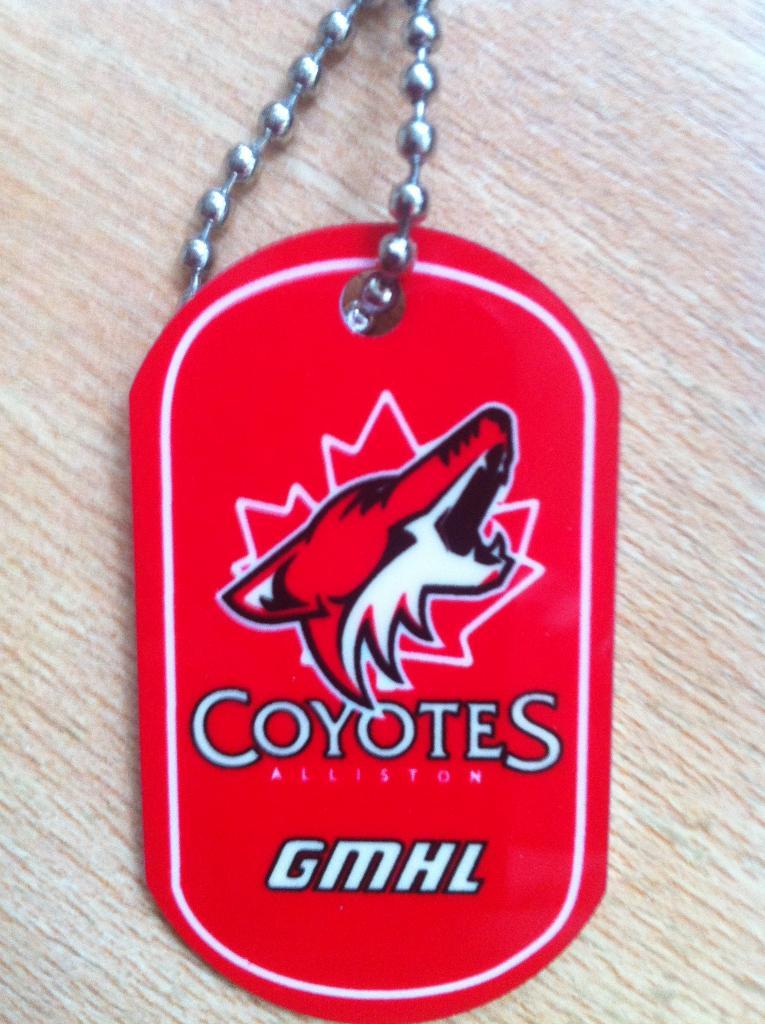 Медальон с цепочкой хоккейный клуб ''Alliston Coyotes '' Канада.