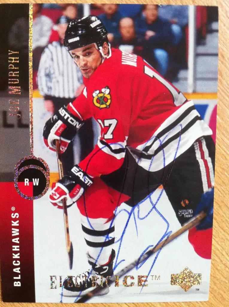 Хоккейная карточка Джо Мерфи (Joe Murphy) Чикаго Блэкхокс с ориг. автографом