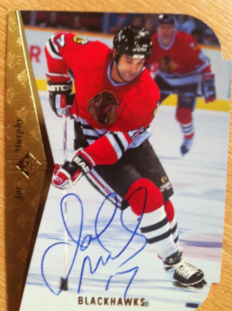 Хоккейная карточка Джо Мерфи (Joe Murphy) Чикаго Блэкхокс с ориг. автографом