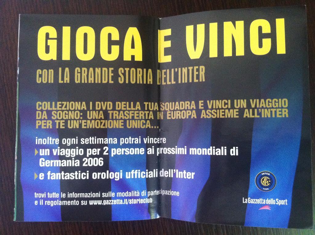 Буклет Большая история Интер Италия 1908-1959.LA GRANDE STORIA DELL' INTER 7