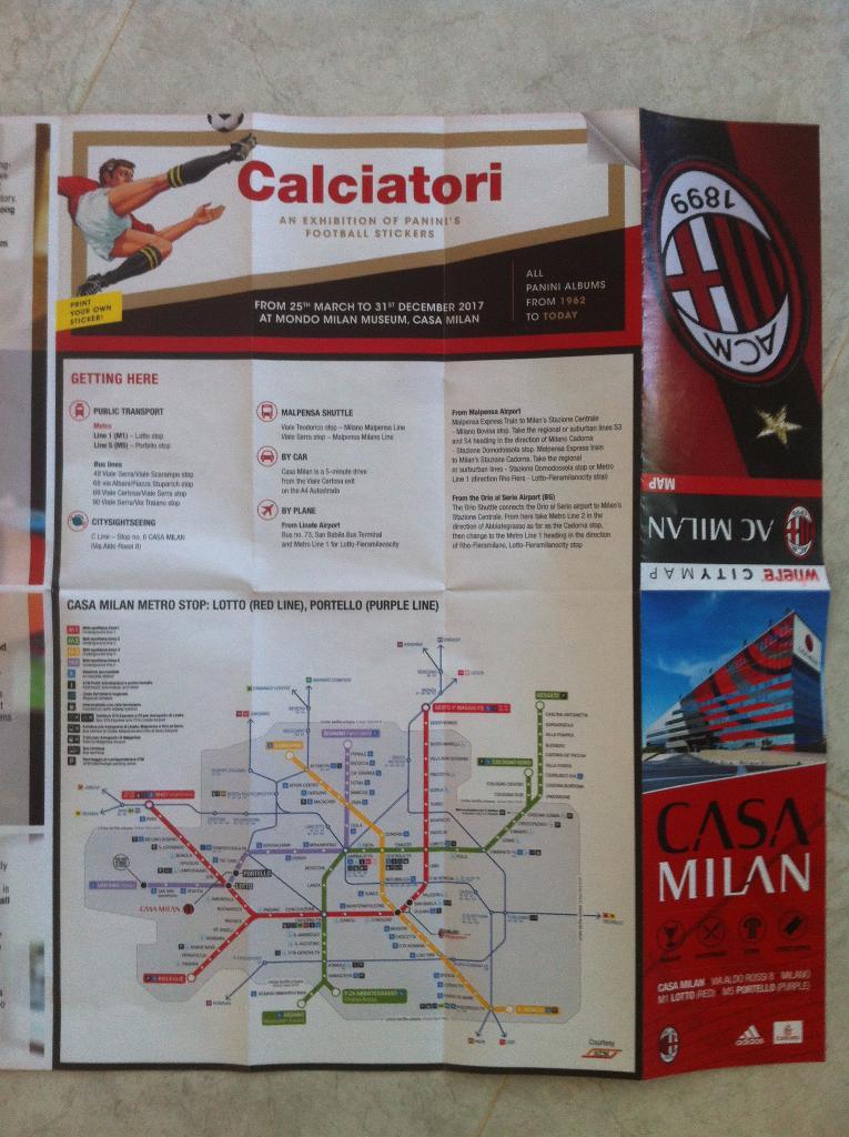 Буклет-карта ФК Милан ИталияMILAN ITALY 2