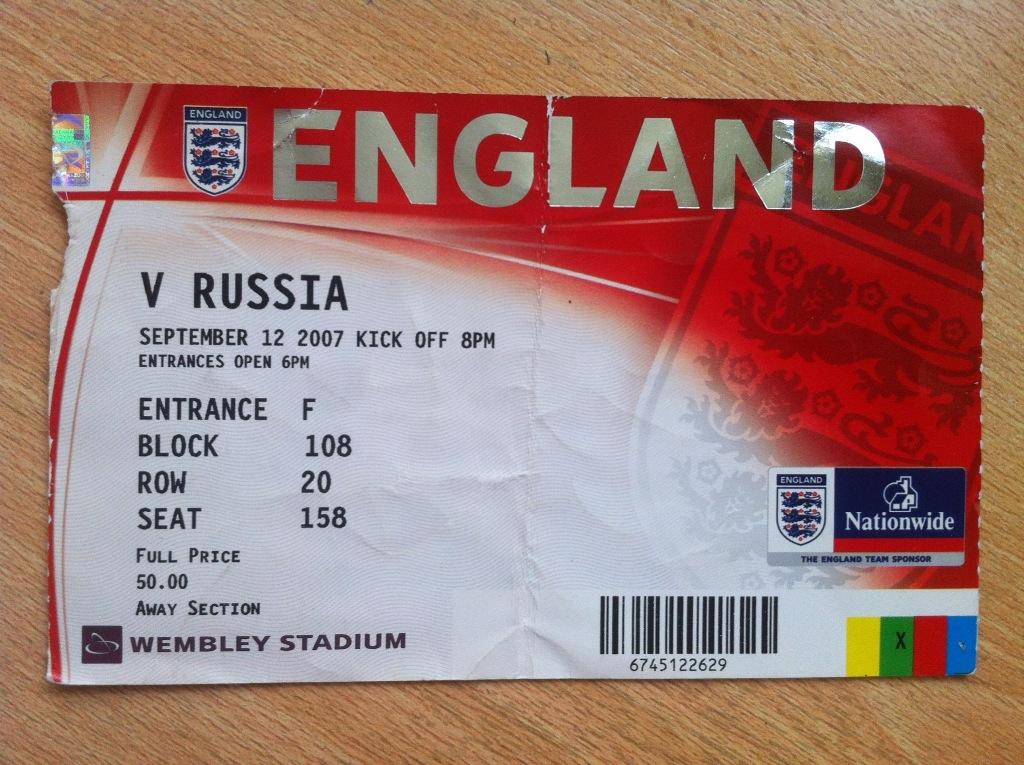 Англия - Россия. 12 сентября 2007 года. Чемпионат Европы.